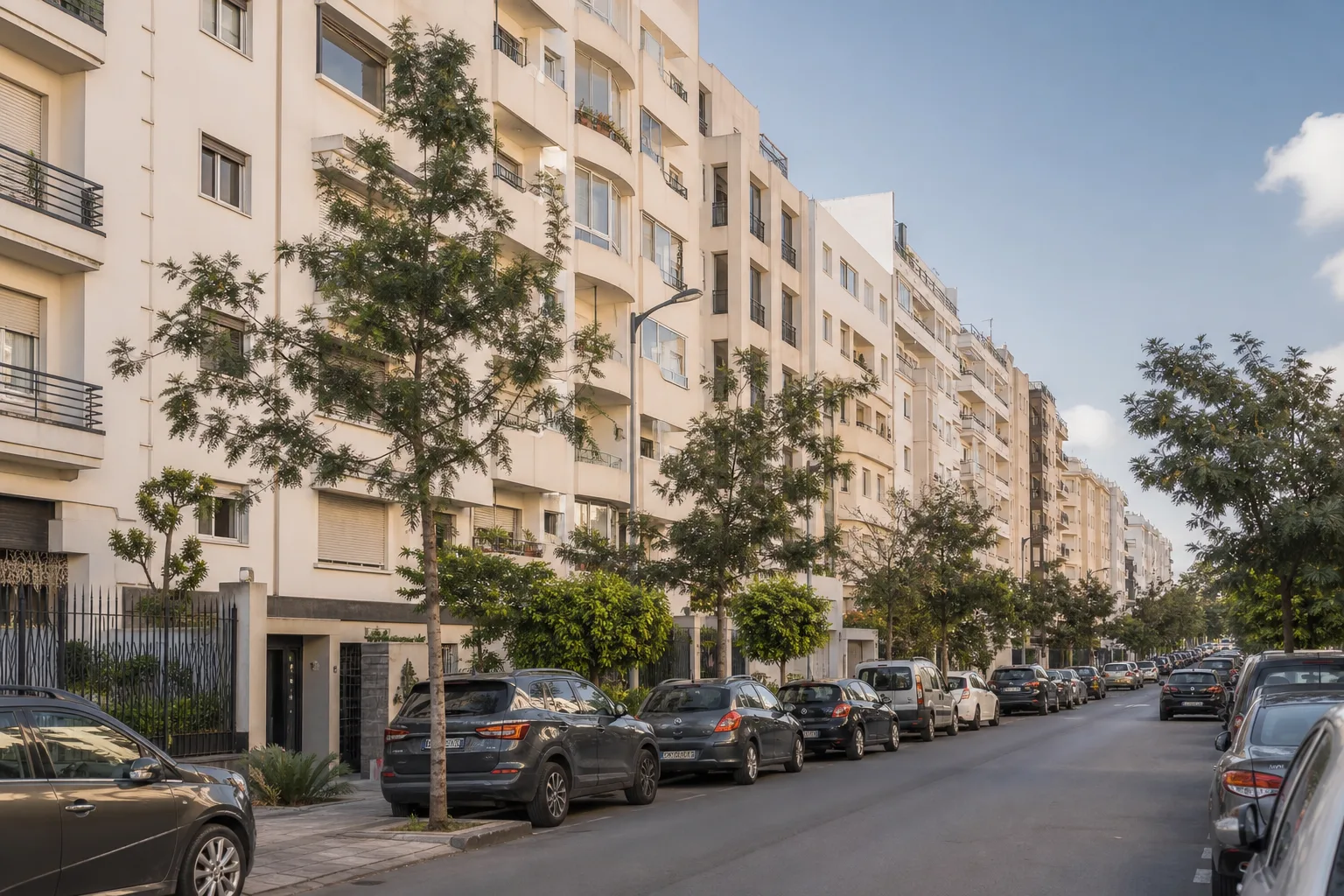 Rue résidentielle de Maârif Extension à Casablanca